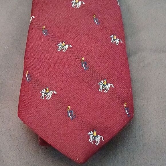 Botany 500 maroon horse print tie NWOT - Picture 2 of 6